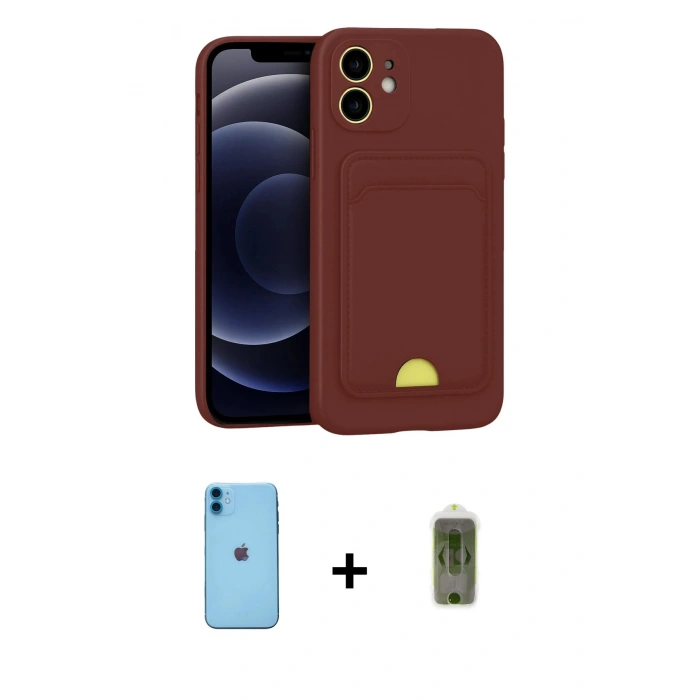 MARSİLYAN™- iPhone 11 Kılıf Vadi Çizgi Prime - Siyah Joko Magic 5D Hayalet Cam + Neon Fosforlu Kamera Lens - MI