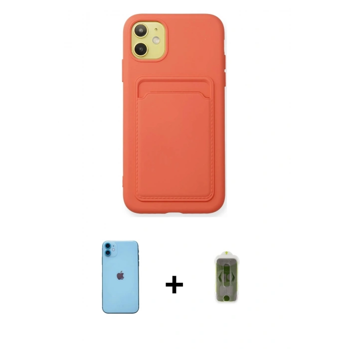MARSİLYAN™- iPhone 11 Kılıf Vadi Çizgi Prime - Siyah Joko Magic 5D Hayalet Cam + Neon Fosforlu Kamera Lens - MI