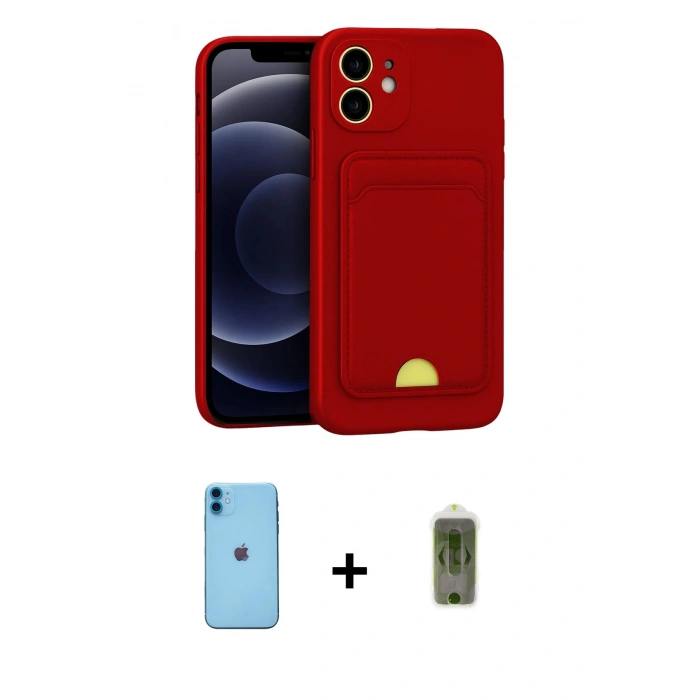 MARSİLYAN™- iPhone 11 Kılıf Vadi Çizgi Prime - Siyah Joko Magic 5D Hayalet Cam + Neon Fosforlu Kamera Lens - MI