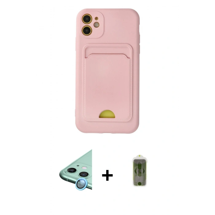 MARSİLYAN™- iPhone 11 Kılıf Vadi Çizgi Prime - Siyah Joko Magic 5D Hayalet Cam + Raze Metal Kamera Lens - MI