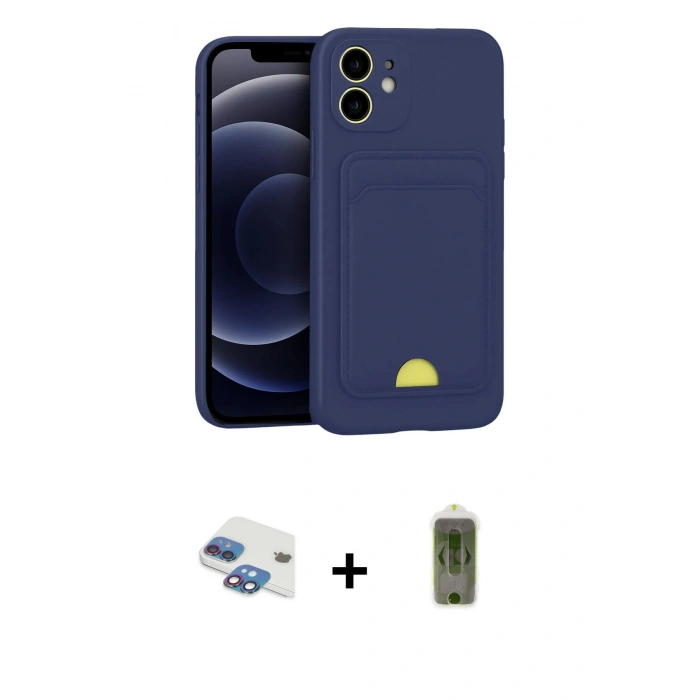 MARSİLYAN™- iPhone 11 Kılıf Vadi Çizgi Prime - Siyah Joko Magic 5D Hayalet Cam + Pers Alüminyum Kamera Lens - GI