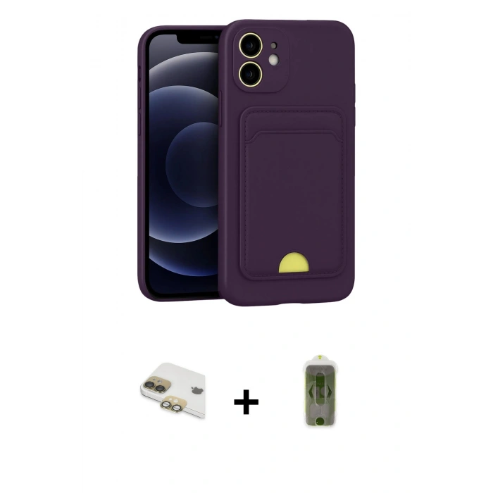MARSİLYAN™- iPhone 11 Kılıf Vadi Çizgi Prime - Siyah Joko Magic 5D Hayalet Cam + Pers Alüminyum Kamera Lens - GD
