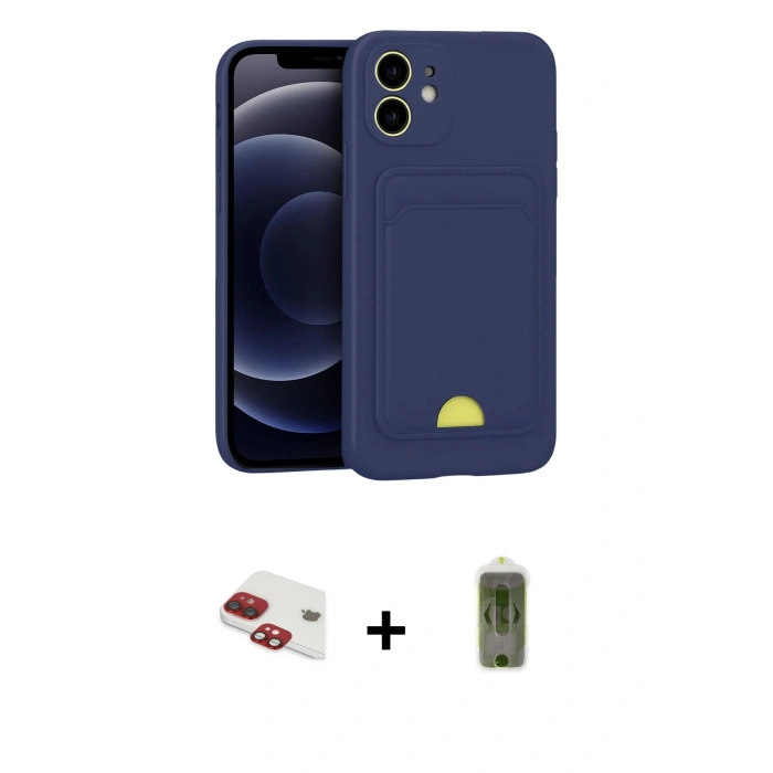 MARSİLYAN™- iPhone 11 Kılıf Vadi Çizgi Prime - Siyah Joko Magic 5D Hayalet Cam + Pers Alüminyum Kamera Lens - KI
