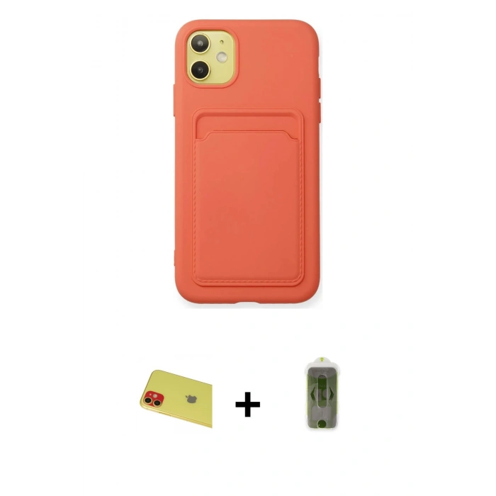 MARSİLYAN™- iPhone 11 Kılıf Vadi Çizgi Prime - Siyah Joko Magic 5D Hayalet Cam + Rainbow Kamera Lens Koruma Cam - KI