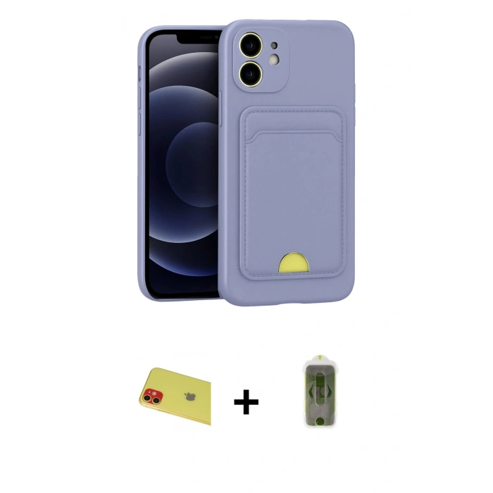 MARSİLYAN™- iPhone 11 Kılıf Vadi Çizgi Prime - Siyah Joko Magic 5D Hayalet Cam + Rainbow Kamera Lens Koruma Cam - KI