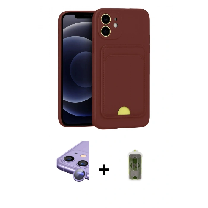 MARSİLYAN™- iPhone 11 Kılıf Vadi Çizgi Prime - Siyah Joko Magic 5D Hayalet Cam + Raze Metal Kamera Lens - MR