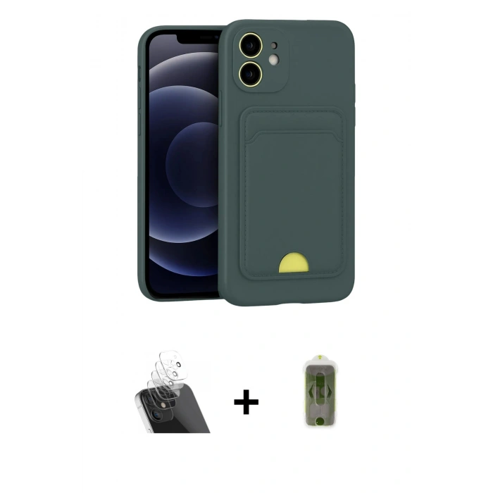 MARSİLYAN™- iPhone 11 Kılıf Vadi Çizgi Prime - Siyah Joko Magic 5D Hayalet Cam + Kamera Lens Koruma Cam - SF