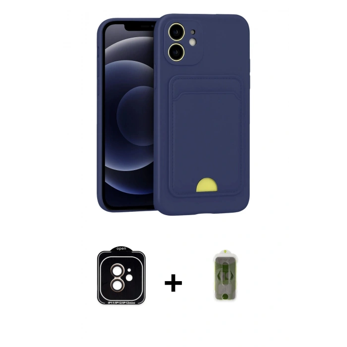 MARSİLYAN™- iPhone 11 Kılıf Vadi Çizgi Prime - Siyah Joko Magic 5D Hayalet Cam + PVD Metal Kamera Lens - TU