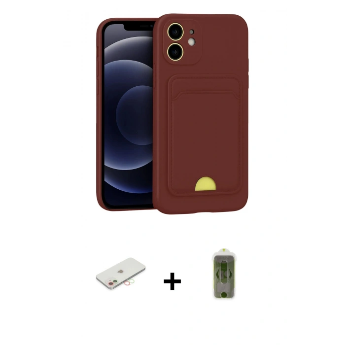 MARSİLYAN™- iPhone 11 Kılıf Vadi Çizgi Prime - Siyah Joko Magic 5D Hayalet Cam + Renkli Kamera Lens Koruma Cam - YL