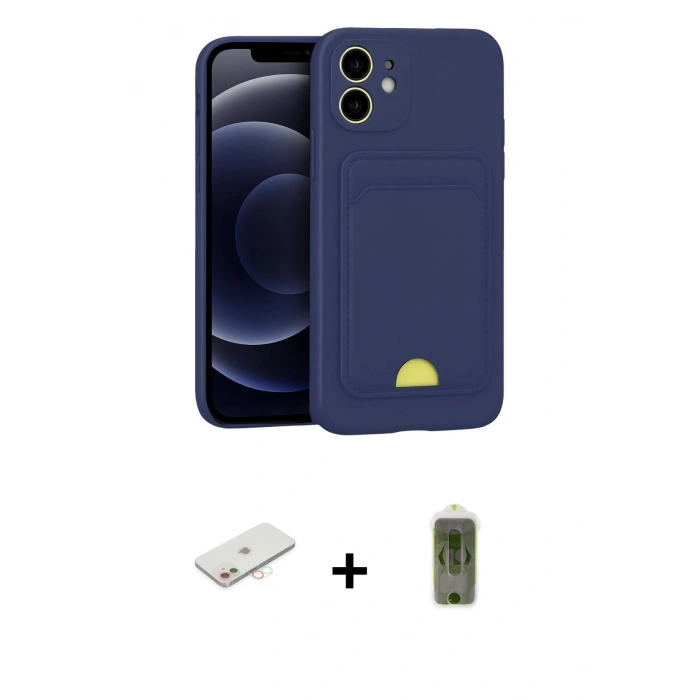 MARSİLYAN™- iPhone 11 Kılıf Vadi Çizgi Prime - Siyah Joko Magic 5D Hayalet Cam + Renkli Kamera Lens Koruma Cam - YL
