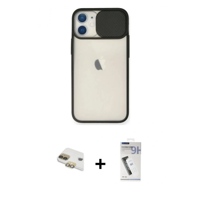 MARSİLYAN™- iPhone 11 Kılıf Vadi Çizgi - Şeffaf Uv Polymer Nano Ekran Koruyucu + Gold Pers Alüminyum Kamera Lens