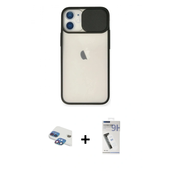 MARSİLYAN™- iPhone 11 Kılıf Vadi Çizgi - Şeffaf Uv Polymer Nano Ekran Koruyucu + Pers Alüminyum Kamera Lens - GI