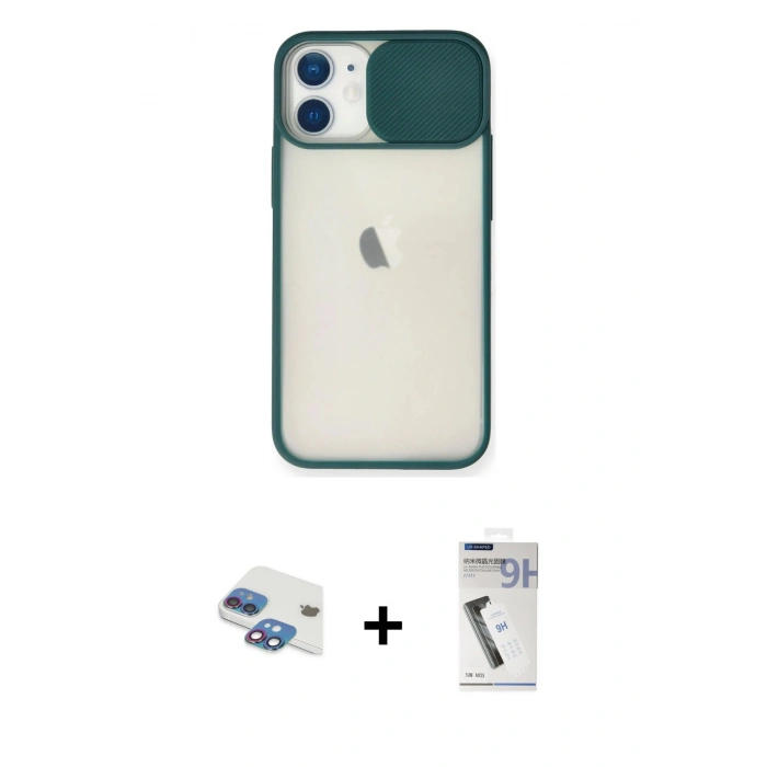 MARSİLYAN™- iPhone 11 Kılıf Vadi Çizgi - Şeffaf Uv Polymer Nano Ekran Koruyucu + Pers Alüminyum Kamera Lens - GI