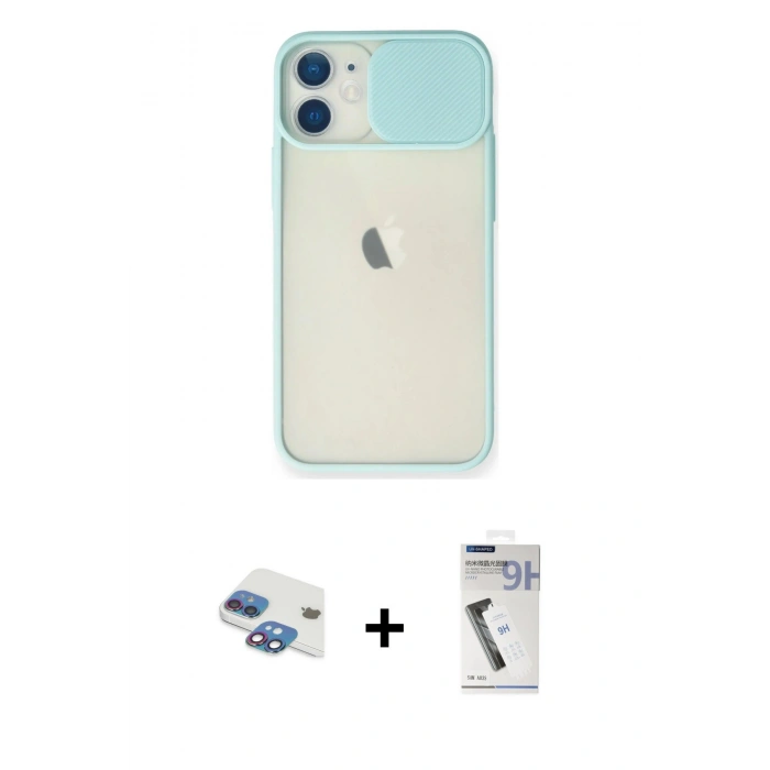 MARSİLYAN™- iPhone 11 Kılıf Vadi Çizgi - Şeffaf Uv Polymer Nano Ekran Koruyucu + Pers Alüminyum Kamera Lens - GI