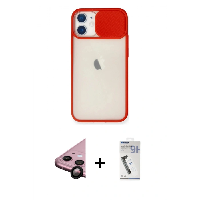 MARSİLYAN™- iPhone 11 Kılıf Vadi Çizgi - Şeffaf Uv Polymer Nano Ekran Koruyucu + Raze Metal Kamera Lens - SH