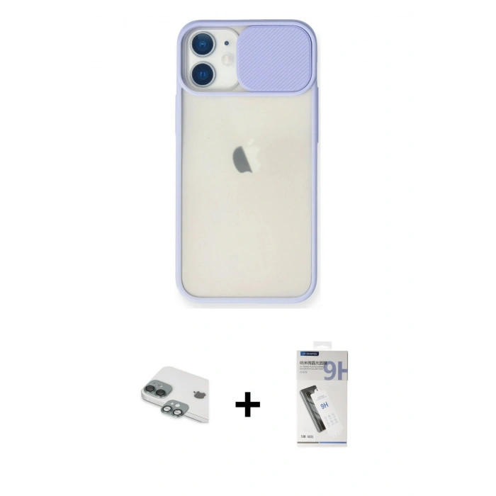 MARSİLYAN™- iPhone 11 Kılıf Vadi Çizgi - Şeffaf Uv Polymer Nano Ekran Koruyucu + Pers Alüminyum Kamera Lens - YL