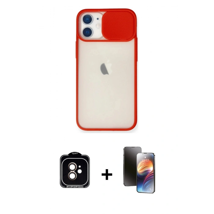 MARSİLYAN™- iPhone 11 Kılıf Vadi Çizgi - Siyah 3D Antistatik Mat Seramik Nano Ekran Koruyucu + PVD Metal Kamera Lens - TU