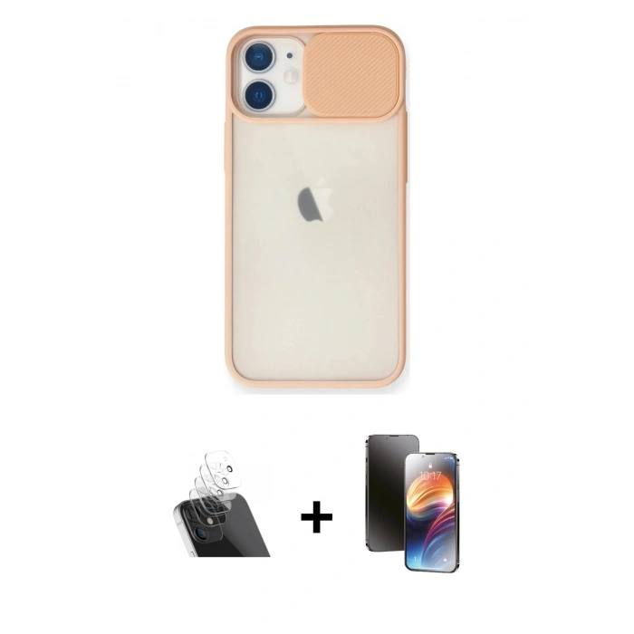 MARSİLYAN™- iPhone 11 Kılıf Vadi Çizgi - Siyah 3D Antistatik Mat Seramik Nano Ekran Koruyucu + Şeffaf Kamera Lens Koruma Cam