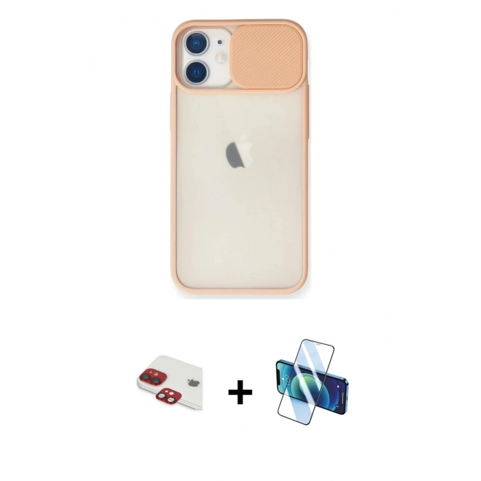 MARSİLYAN™- iPhone 11 Kılıf Vadi Çizgi - Siyah 3D Antistatik Seramik Nano Ekran Koruyucu + Pers Alüminyum Kamera Lens - KI