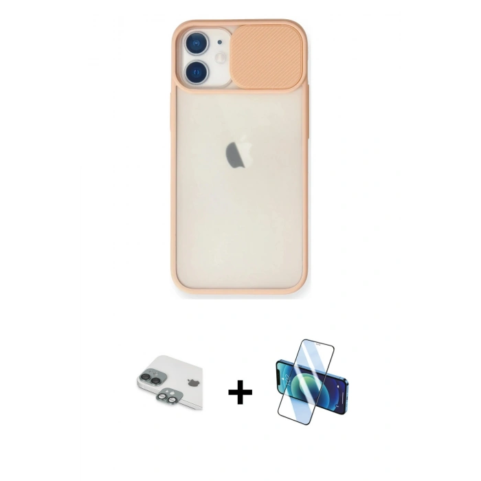 MARSİLYAN™- iPhone 11 Kılıf Vadi Çizgi - Siyah 3D Antistatik Seramik Nano Ekran Koruyucu + Pers Alüminyum Kamera Lens - YL