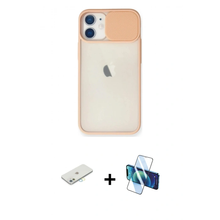 MARSİLYAN™- iPhone 11 Kılıf Vadi Çizgi - Siyah 3D Antistatik Seramik Nano Ekran Koruyucu + Renkli Kamera Lens Koruma Cam - SI