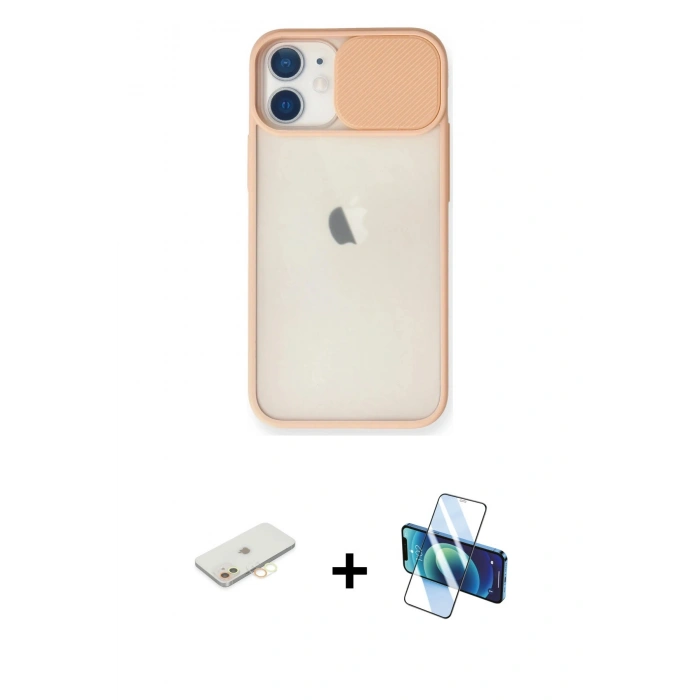 MARSİLYAN™- iPhone 11 Kılıf Vadi Çizgi - Siyah 3D Antistatik Seramik Nano Ekran Koruyucu + Renkli Kamera Lens Koruma Cam - SI