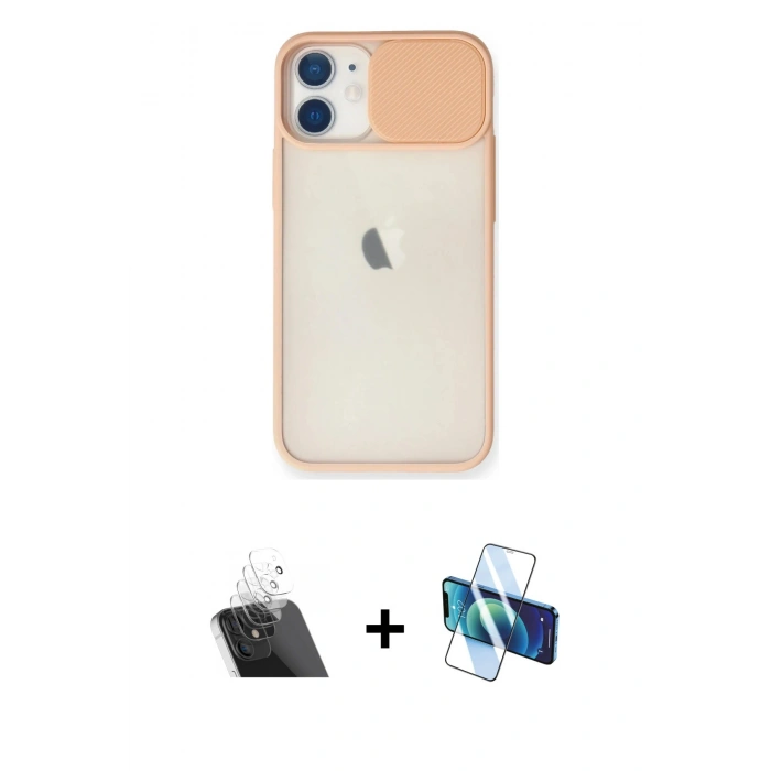 MARSİLYAN™- iPhone 11 Kılıf Vadi Çizgi - Siyah 3D Antistatik Seramik Nano Ekran Koruyucu + Şeffaf Kamera Lens Koruma Cam