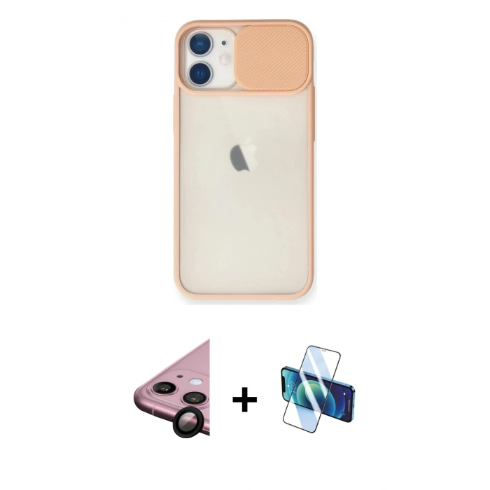 MARSİLYAN™- iPhone 11 Kılıf Vadi Çizgi - Siyah 3D Antistatik Seramik Nano Ekran Koruyucu + Raze Metal Kamera Lens - SH