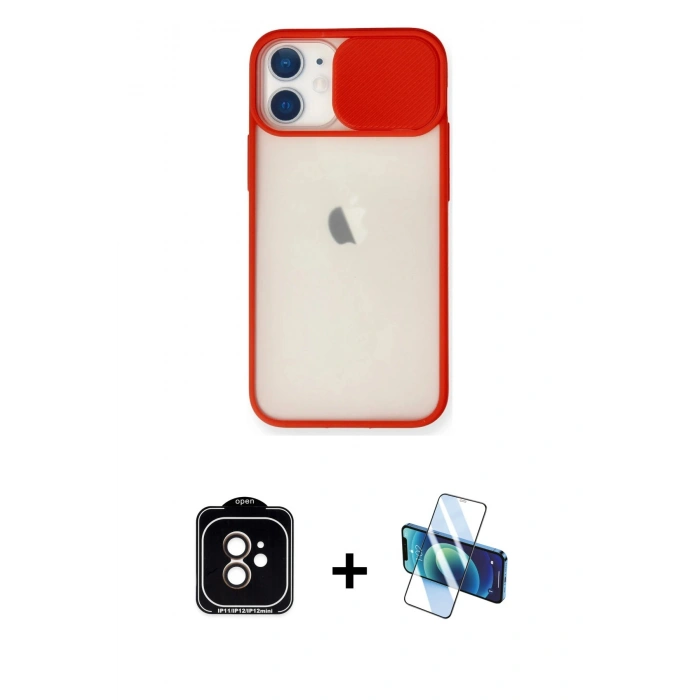 MARSİLYAN™- iPhone 11 Kılıf Vadi Çizgi - Siyah 3D Antistatik Seramik Nano Ekran Koruyucu + PVD Metal Kamera Lens - TU