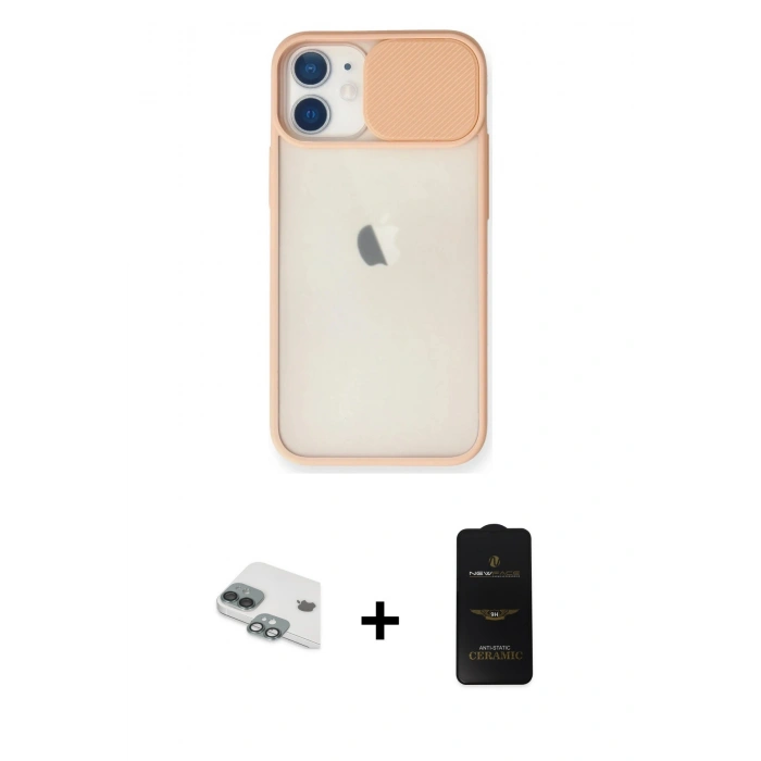 MARSİLYAN™- iPhone 11 Kılıf Vadi Çizgi - Siyah 6D Antistatik Mat Seramik Hayalet Nano Ekran Koruyucu + Pers Alüminyum Kamera Lens - YL