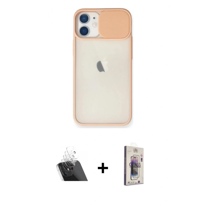 MARSİLYAN™- iPhone 11 Kılıf Vadi Çizgi - Siyah Bilvis 3D Cam Ekran Koruyucu + Kamera Lens Koruma Cam - SF