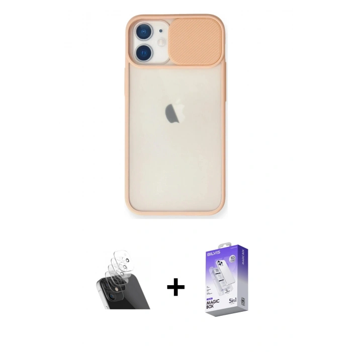 MARSİLYAN™- iPhone 11 Kılıf Vadi Çizgi - Siyah Bilvis 5in1 3D Magic Cam Ekran Koruyucu + Kamera Lens Koruma Cam - SF