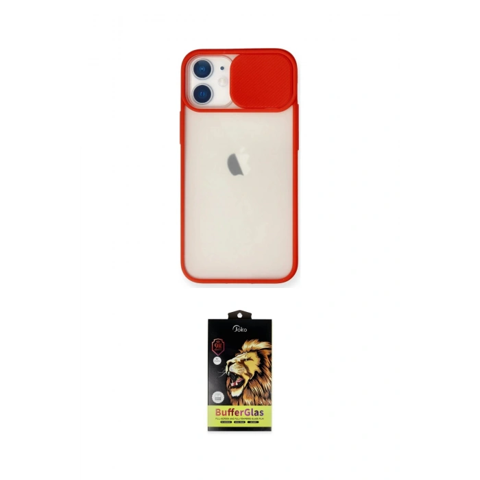 MARSİLYAN™- iPhone 11 Kılıf Vadi Çizgi - Siyah Buffer Cam Ekran Koruyucu