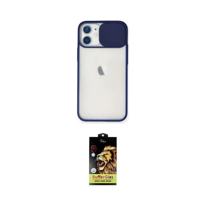 MARSİLYAN™- iPhone 11 Kılıf Vadi Çizgi - Siyah Buffer Cam Ekran Koruyucu