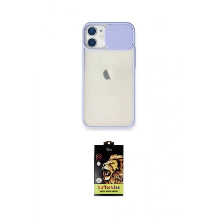 MARSİLYAN™- iPhone 11 Kılıf Vadi Çizgi - Siyah Buffer Cam Ekran Koruyucu