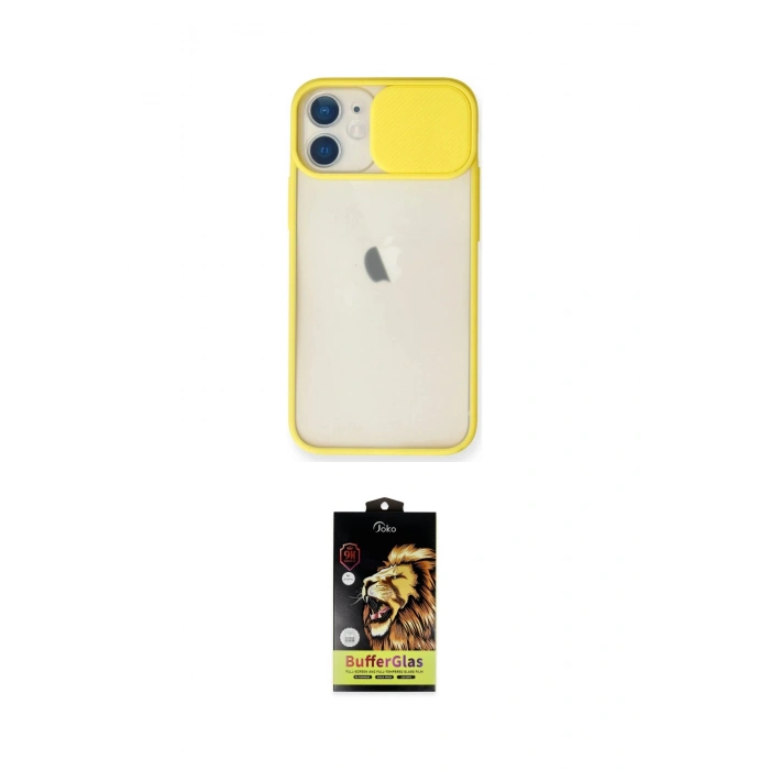MARSİLYAN™- iPhone 11 Kılıf Vadi Çizgi - Siyah Buffer Cam Ekran Koruyucu