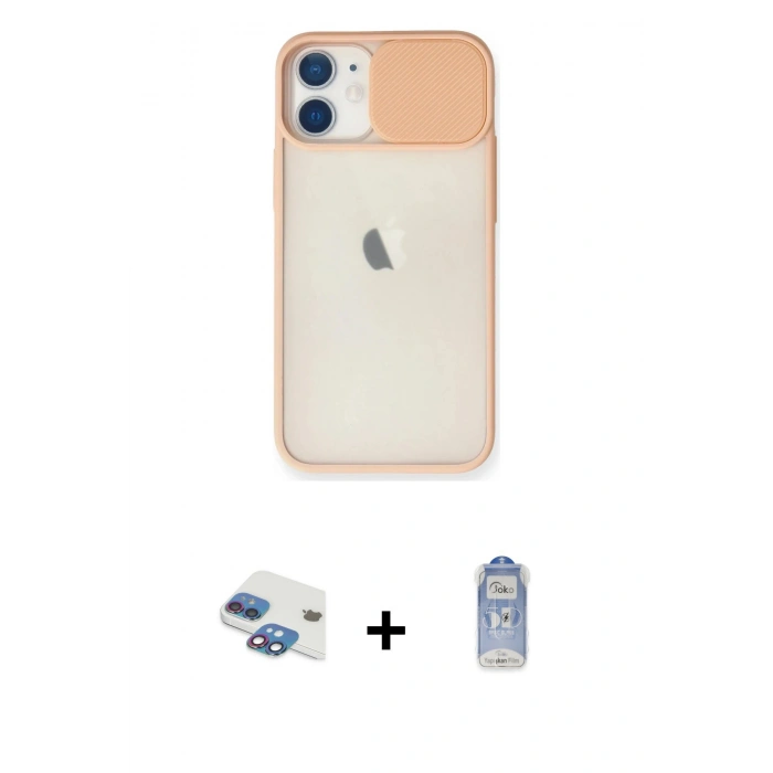 MARSİLYAN™- iPhone 11 Kılıf Vadi Çizgi - Siyah Joko Magic 5D Cam + Pers Alüminyum Kamera Lens - GI