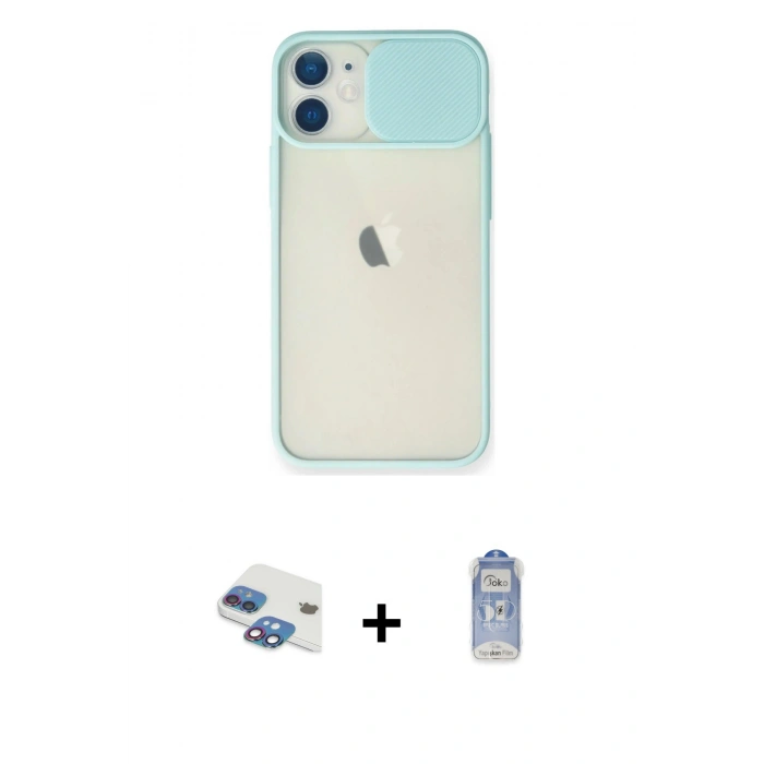 MARSİLYAN™- iPhone 11 Kılıf Vadi Çizgi - Siyah Joko Magic 5D Cam + Pers Alüminyum Kamera Lens - GI