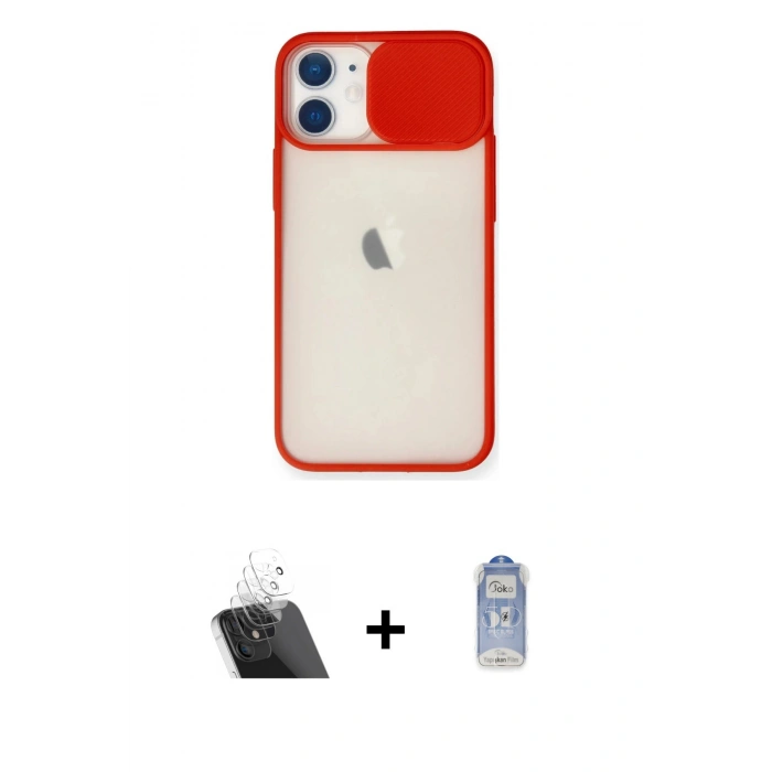 MARSİLYAN™- iPhone 11 Kılıf Vadi Çizgi - Siyah Joko Magic 5D Cam + Kamera Lens Koruma Cam - SF