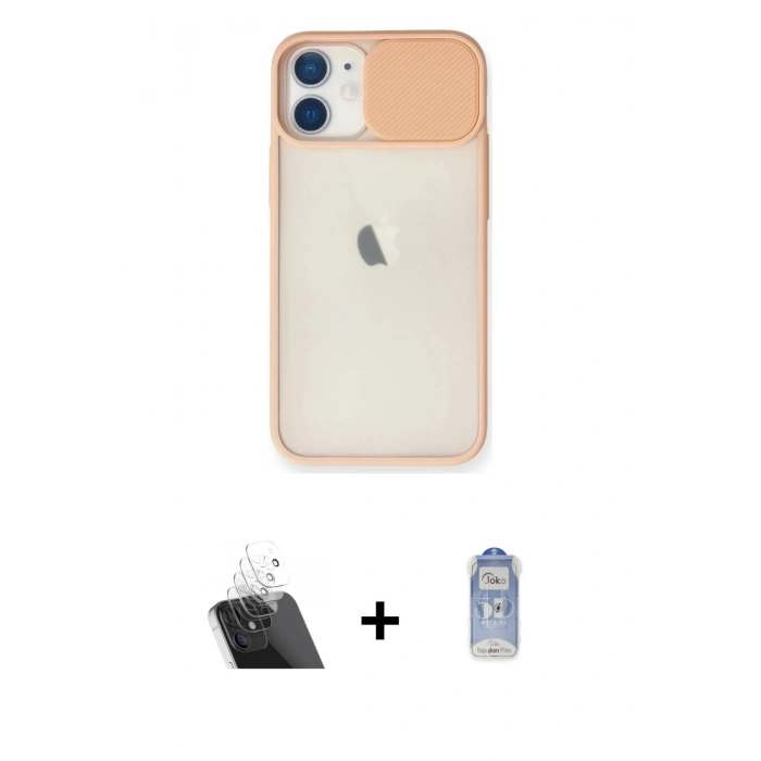 MARSİLYAN™- iPhone 11 Kılıf Vadi Çizgi - Siyah Joko Magic 5D Cam + Kamera Lens Koruma Cam - SF