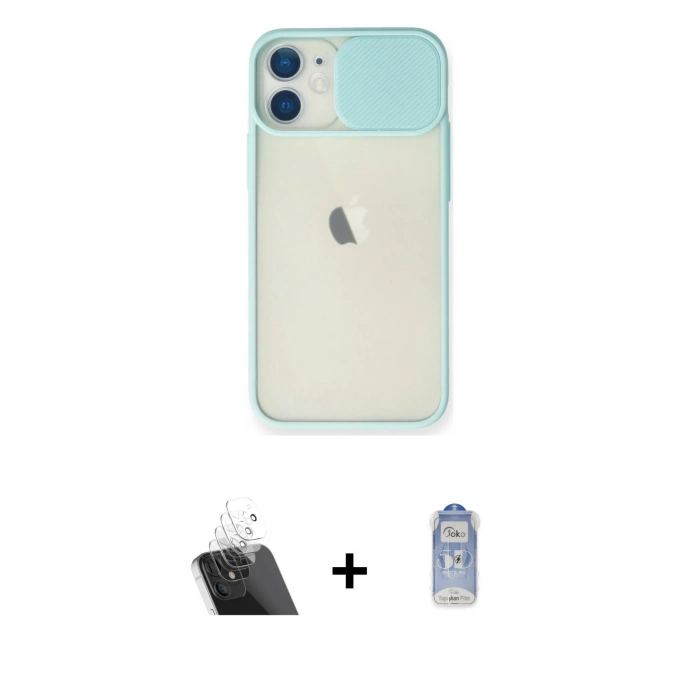 MARSİLYAN™- iPhone 11 Kılıf Vadi Çizgi - Siyah Joko Magic 5D Cam + Kamera Lens Koruma Cam - SF