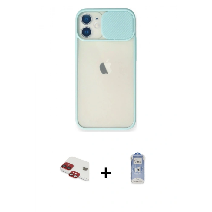 MARSİLYAN™- iPhone 11 Kılıf Vadi Çizgi - Siyah Joko Magic 5D Cam + Pers Alüminyum Kamera Lens - KI