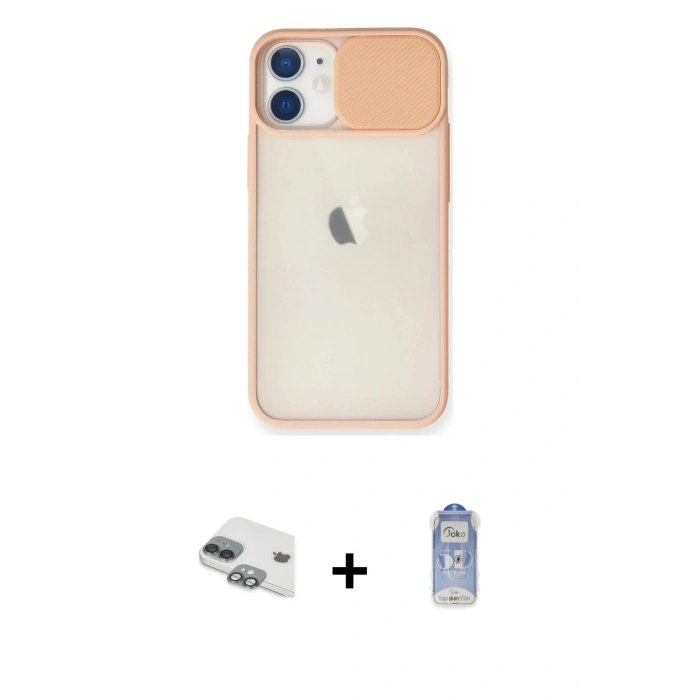 MARSİLYAN™- iPhone 11 Kılıf Vadi Çizgi - Siyah Joko Magic 5D Cam + Pers Alüminyum Kamera Lens - YL