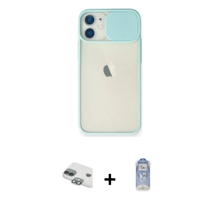 MARSİLYAN™- iPhone 11 Kılıf Vadi Çizgi - Siyah Joko Magic 5D Cam + Pers Alüminyum Kamera Lens - YL