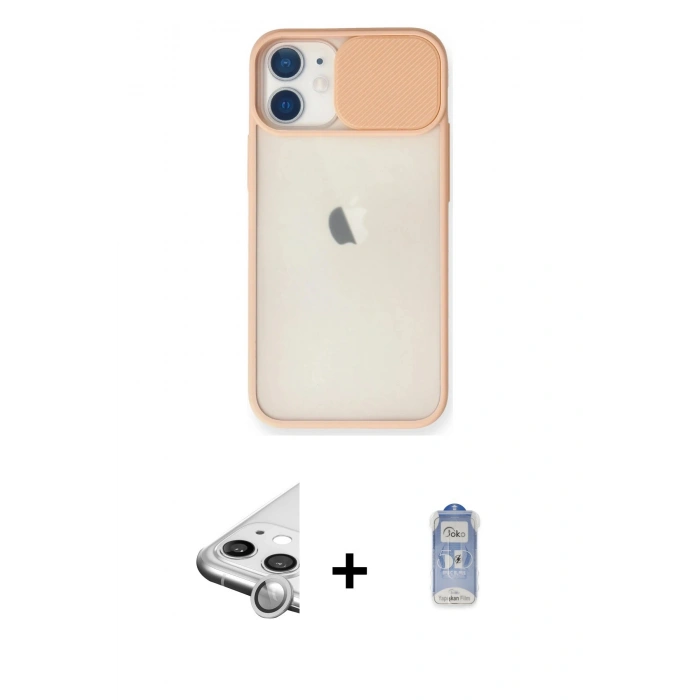 MARSİLYAN™- iPhone 11 Kılıf Vadi Çizgi - Siyah Joko Magic 5D Cam + Raze Metal Kamera Lens - GS