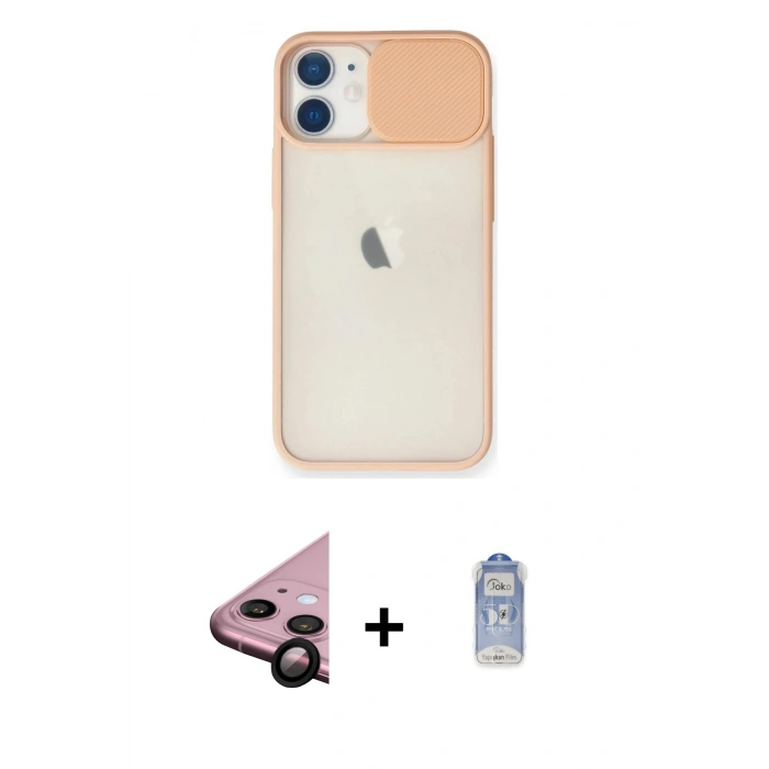 MARSİLYAN™- iPhone 11 Kılıf Vadi Çizgi - Siyah Joko Magic 5D Cam + Raze Metal Kamera Lens - SH