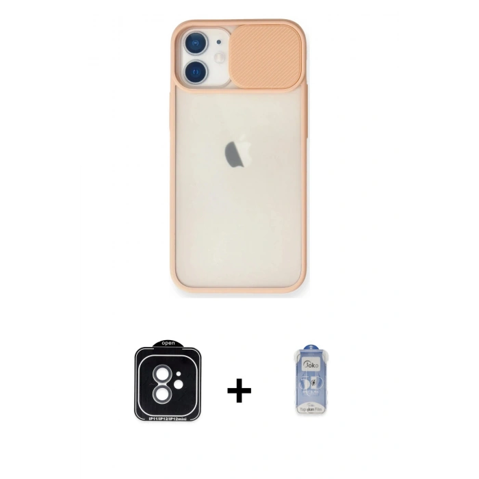 MARSİLYAN™- iPhone 11 Kılıf Vadi Çizgi - Siyah Joko Magic 5D Cam + PVD Metal Kamera Lens - YL