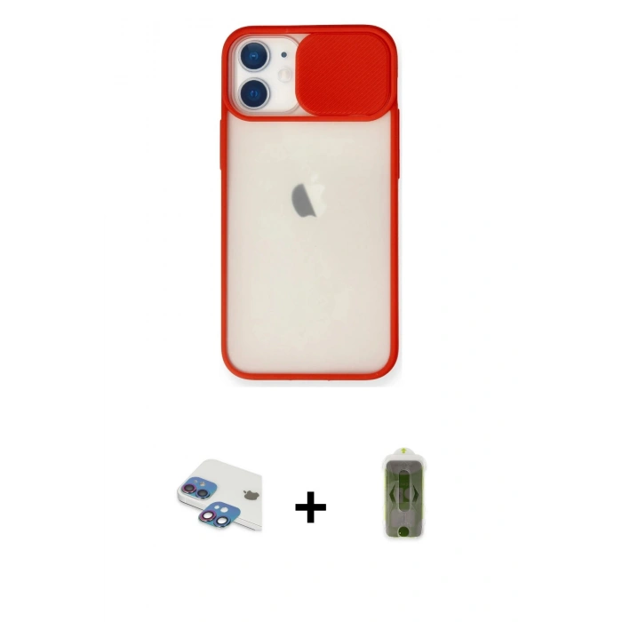 MARSİLYAN™- iPhone 11 Kılıf Vadi Çizgi - Siyah Joko Magic 5D Hayalet Cam + Pers Alüminyum Kamera Lens - GI