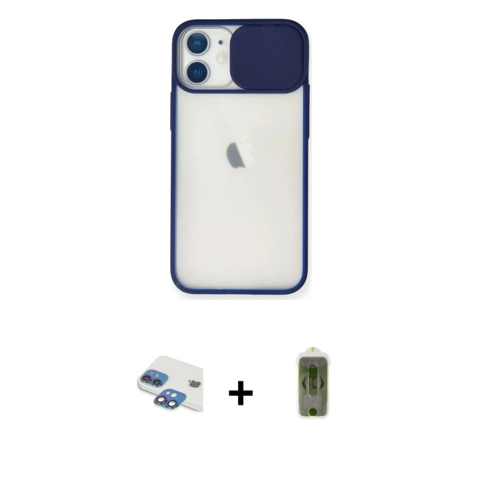 MARSİLYAN™- iPhone 11 Kılıf Vadi Çizgi - Siyah Joko Magic 5D Hayalet Cam + Pers Alüminyum Kamera Lens - GI