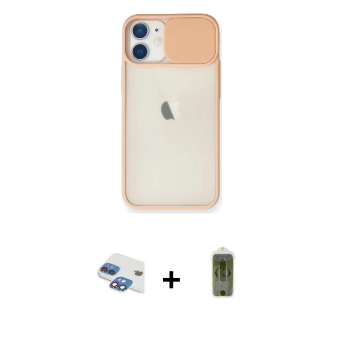 MARSİLYAN™- iPhone 11 Kılıf Vadi Çizgi - Siyah Joko Magic 5D Hayalet Cam + Pers Alüminyum Kamera Lens - GI